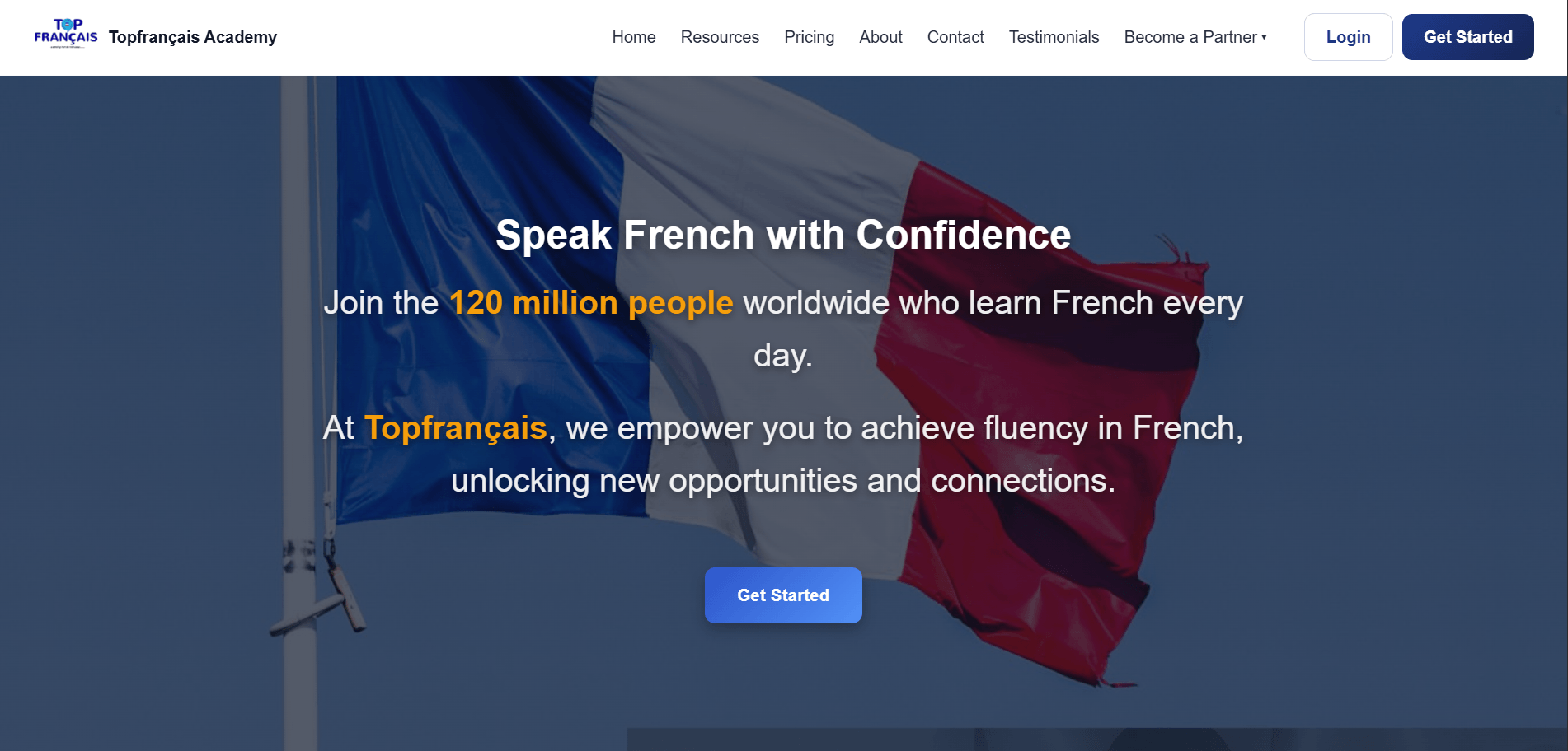 TopFrancais Academy project screenshot 1