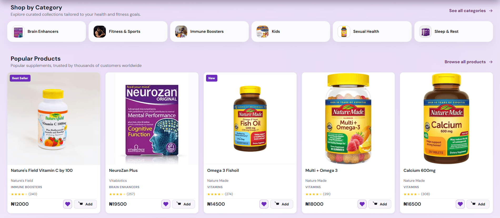 Supplements.ng project screenshot 1