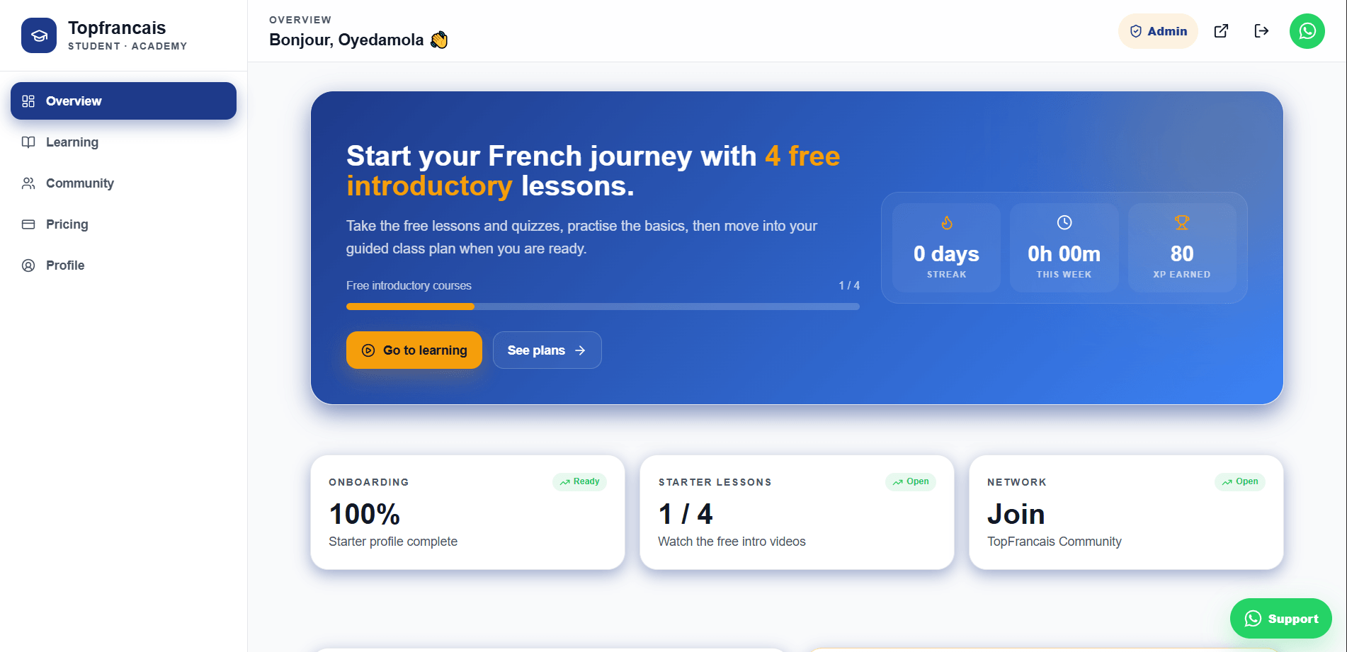 TopFrancais Academy School Portal project screenshot 1
